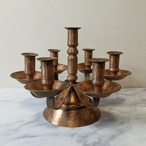 *SOLD* Copper Candelabra Mexican Vintage Hammered Copper
